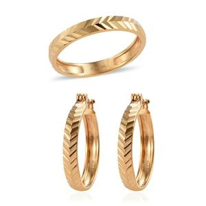 🌸NWT- 14K YG OVER STERLING SILVER RING & EARRINGS